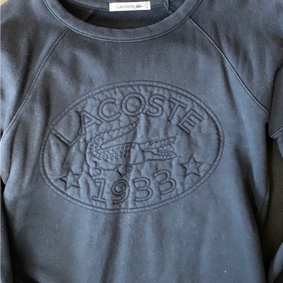 LACOSTE Embroidered Crewneck in Washed Navy - Picture 2 of 4